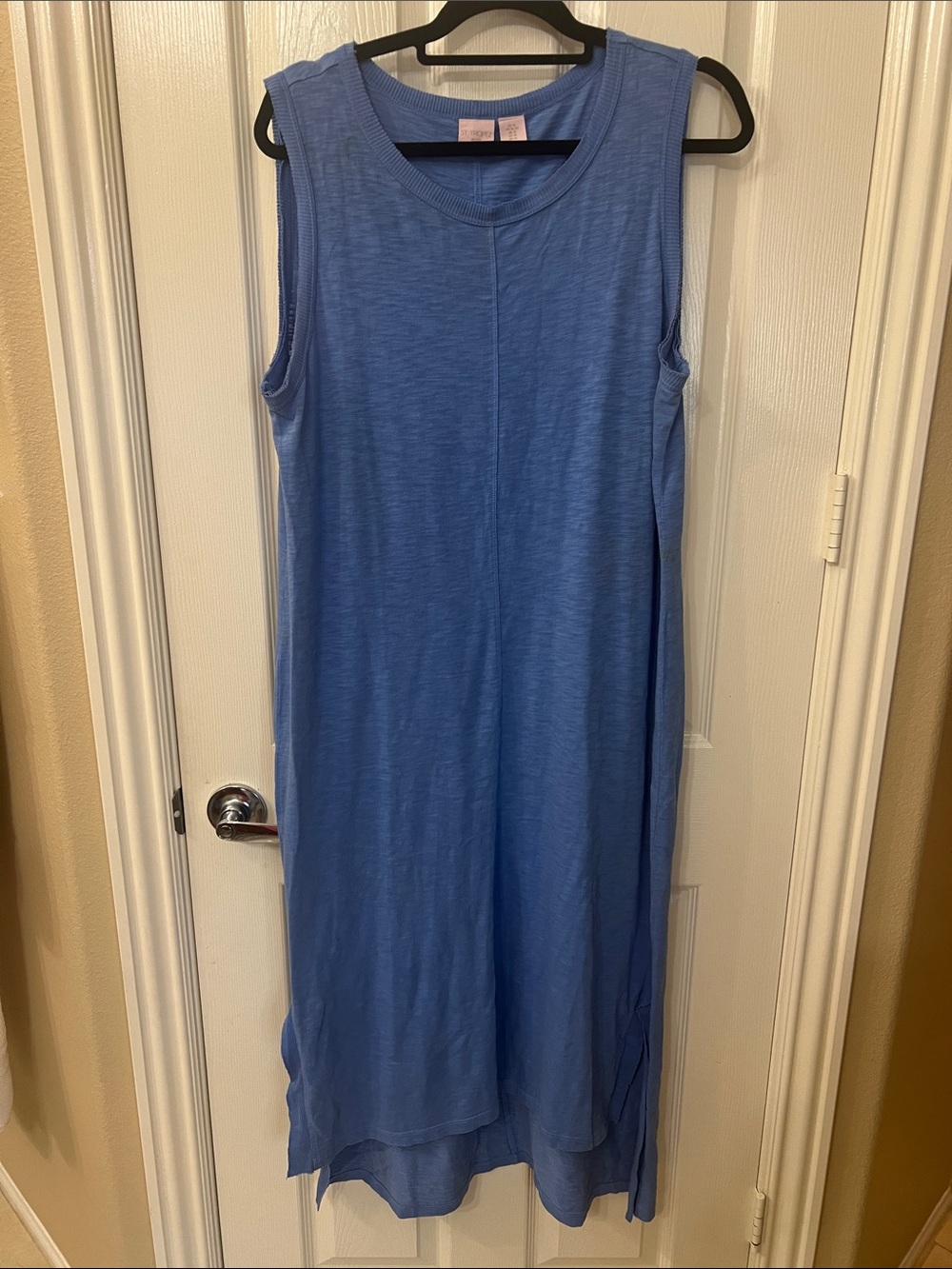 St. Tropez cornflower blue sleeveless cotton midi dress